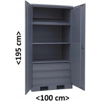 SZAFA METALOWA NARZĘDZIOWA WARSZTATOWA DWUDRZWIOWA wzmocniona SPI-10/3S/3D